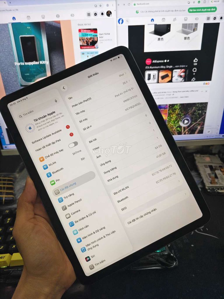 Фото 3: Apple iPad Air 5 Wifi Серый 64GB 88%